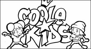 Ausmalbild 1 - Coole Kids